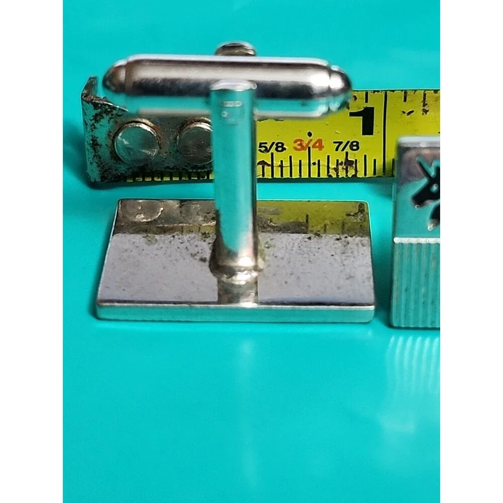 Vintage Silver-Tone Unicorn Cufflinks – Square Men’s Mythical Collectible Gift - Picture 3 of 8